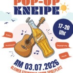 Am 03.07.2026 lädt die Bornimer Pop-Up-Kneipe wieder zu einem entspannten Sommerabend unter freiem Himmel ein. Bei Musik, Getränken und guter Atmosphäre bietet sich die Gelegenheit, Nachbarinnen und Nachbarn kennenzulernen, ins Gespräch zu kommen und gemeinsam Zeit zu verbringen.
