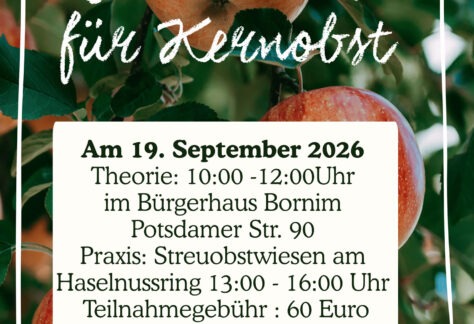 Schnittkurs für Kernobst vom BUND BRANDENBURG im Bürgerhaus Bornim